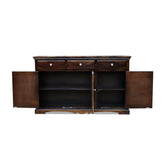 MoonWooden Sheesham Wood Sideboard Tv Cabinet for Living Room | Free Standing Tv Unit with 3 Drawer & 2 Cabinet Storage Furniture for Home-Dimensions-L (142 cm) W (43 cm) H (86 cm)